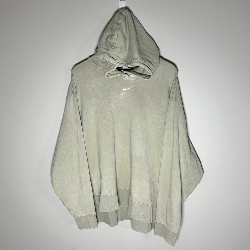 Nike Sportswear Essential Oversized Hoodie Womens 2X Grey Washed DJ6698-236
